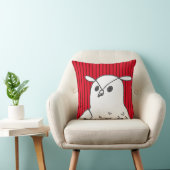 赤いストライプ森の動物アートかわいいフクロウ クッション (椅子)