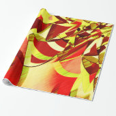 赤いストライプ背景の黄色 ラッピングペーパー (アンロールド)