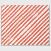 赤いストライプ金ゴールドグリッターキッズパーティー ラッピングペーパー (フラット)