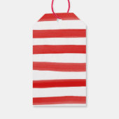 赤いストライプ金ゴールド紙吹雪と松円錐 ギフトタグ (裏面)