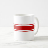 赤いストライプ コーヒーマグカップ (正面右)
