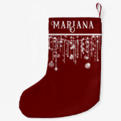 赤いストリングライツスモールクリスマスストッキング スモールクリスマスストッキング (裏面)