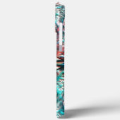 赤いストロークによる燃えたシアンの粗万華鏡のように千変万化するパターン Case-Mate iPhoneケース (裏面 / 左)