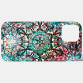 赤いストロークによる燃えたシアンの粗万華鏡のように千変万化するパターン Case-Mate iPhoneケース (裏面 (横))