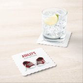 赤いスニーカー赤ちゃんシャワーのコースター、紙コースター ペーパーコースター (インサイチュ)