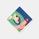 赤いスニークピーク スタンダードカクテルナプキン (角)