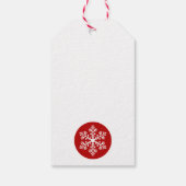 赤いスノーフレークのクリスマスギフトタグ ギフトタグ (裏面)