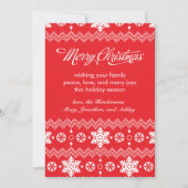 赤いスノーフレークのセーター非フォトクリスマスカード シーズンカード (正面)