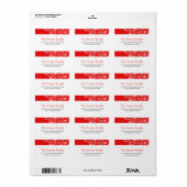 赤いスノーフレークのホリデーラベル ラベル (フルシート)