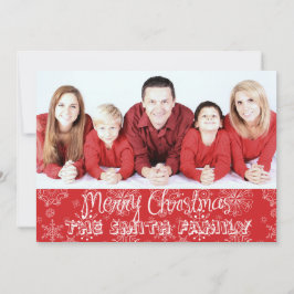 赤いスノーフレーク写真クリスマスフォトカード シーズンカード