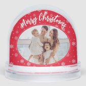 赤いスノーフレーク家族の写真コラージメリークリスマス (正面)
