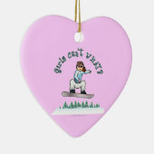 赤いスノーボード セラミックオーナメント (右)