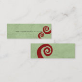 赤いスパイラル動揺して手作り名刺 スキニー名刺 (正面/裏面)