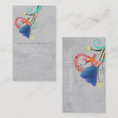 赤いスパイラル動揺して手作り名刺 名刺 (正面/裏面)