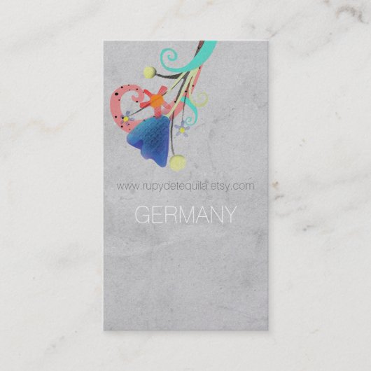 赤いスパイラル動揺して手作り名刺 名刺 (正面)