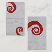 赤いスパイラル動揺して手作り名刺 名刺 (正面/裏面)
