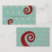 赤いスパイラル動揺して手作り名刺 名刺 (正面/裏面)