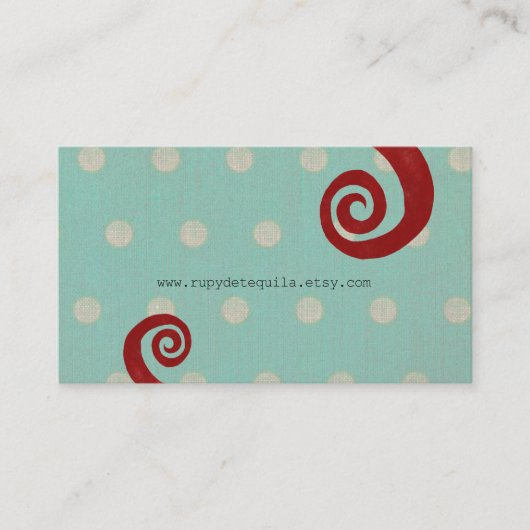 赤いスパイラル動揺して手作り名刺 名刺 (正面)