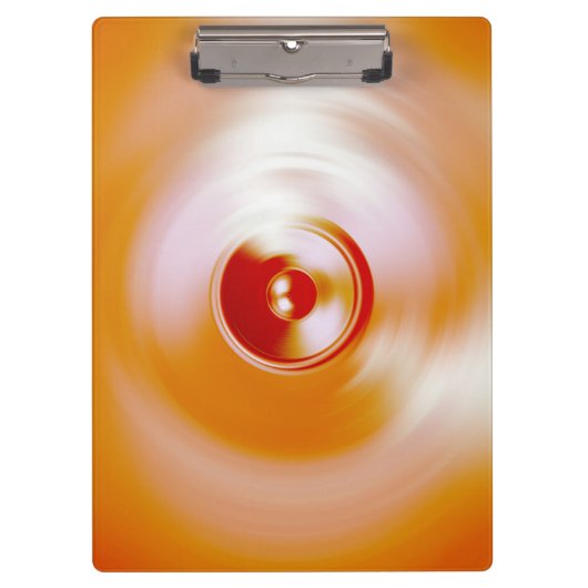 赤いスピニング音楽スピーカー クリップボード (正面)