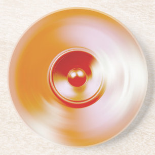 赤いスピニング音楽スピーカー コースター