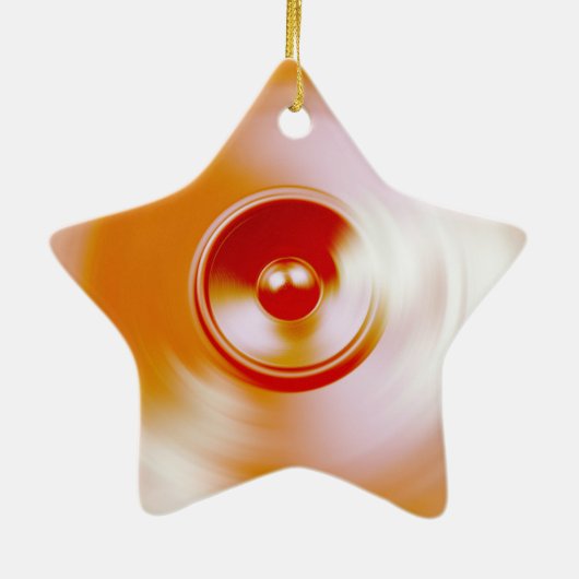 赤いスピニング音楽スピーカー セラミックオーナメント (裏面)