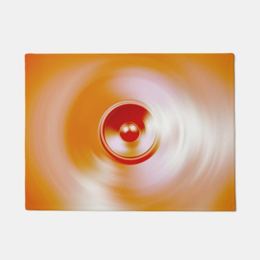 赤いスピニング音楽スピーカー ドアマット (正面)