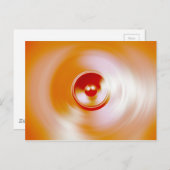 赤いスピニング音楽スピーカー ポストカード (正面/裏面)