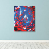 赤いスプラッシュ キャンバスプリント (インサイチュ (ウッドフロア))
