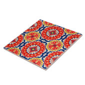 赤いスペイン語によっては陶磁器の写真のタイルが開花します タイル (側面)