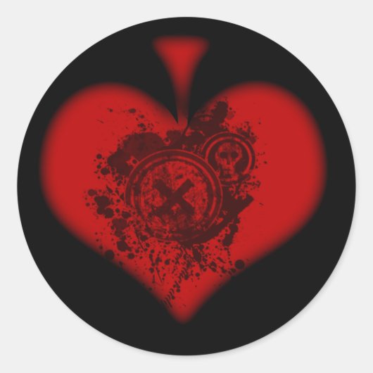 赤いスペードシール ラウンドシール (正面)