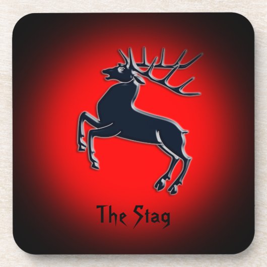 赤いスポットライト効果の黒い錆び付きタグ コースター (正面)