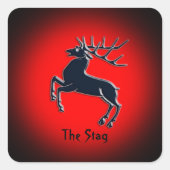 赤いスポットライト効果の黒い錆び付きタグ スクエアシール (正面)