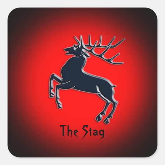 赤いスポットライト効果の黒い錆び付きタグ スクエアシール (正面)