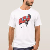 赤いスポーツカーとアニめ女子のストリートウェア Tシャツ (正面)