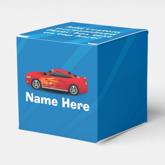 赤いスポーツカーの炎と明るい青キッズボーイズ フェイバーボックス (正面サイド)