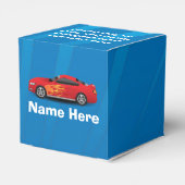 赤いスポーツカーの炎と明るい青キッズボーイズ フェイバーボックス (裏面サイド)