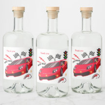 赤いスポーツカー レーステーマパーティーの招待状 ありがとう