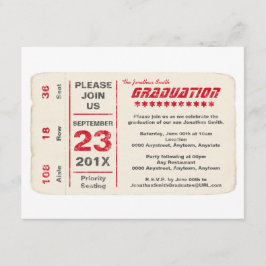 赤いスポーツスターのチケットの卒業 招待状