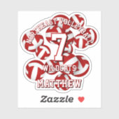 赤いスポーツチームの色バレーボールの子供の名前 シール (シート)