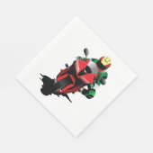 赤いスポーツバイクに乗るバイク スタンダードランチョンナプキン (角)