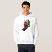 赤いスポーツバイクに乗るバイク パーカ (正面フル)