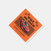 赤いスポーツモダンカーでレース スタンダードカクテルナプキン (角)