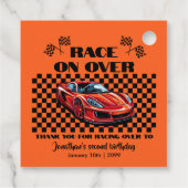 赤いスポーツモダンカーでレース フェイバータグ (裏面)