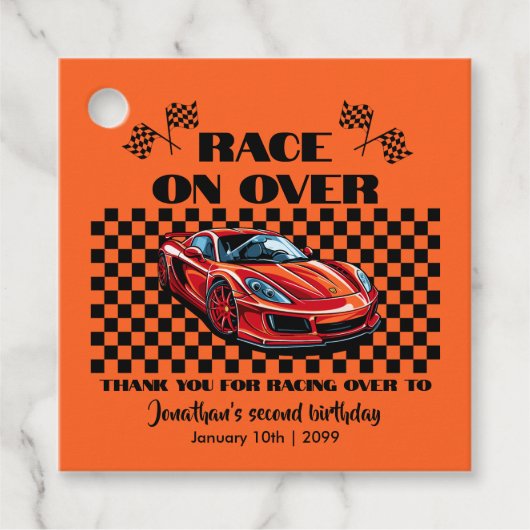 赤いスポーツモダンカーでレース フェイバータグ (正面)