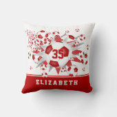 赤いスポーツルームガールズサッカーボール クッション (裏面)