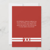 赤いスポーティー写真の卒業発表 案内状 (裏面)