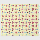 赤いスマイル（青い歯ブラシ付き黄色） ラッピングペーパー (フラット)