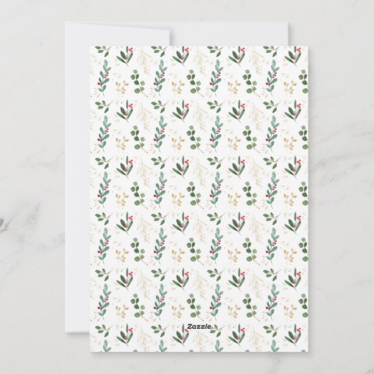 赤いスモダンクリプトエレガントベビー初めてのクリスマス シーズンカード (裏面)