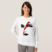 赤いスラッシュの強いfacepaint tシャツ (正面フル)