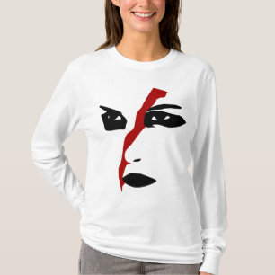 赤いスラッシュの強いfacepaint tシャツ
